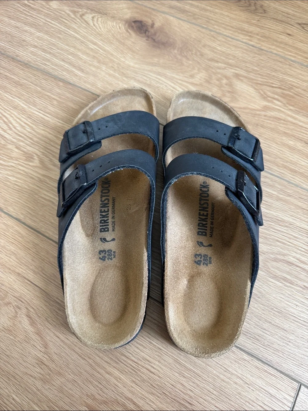 Birkenstock Two-Strap Sandals in Black Size 43